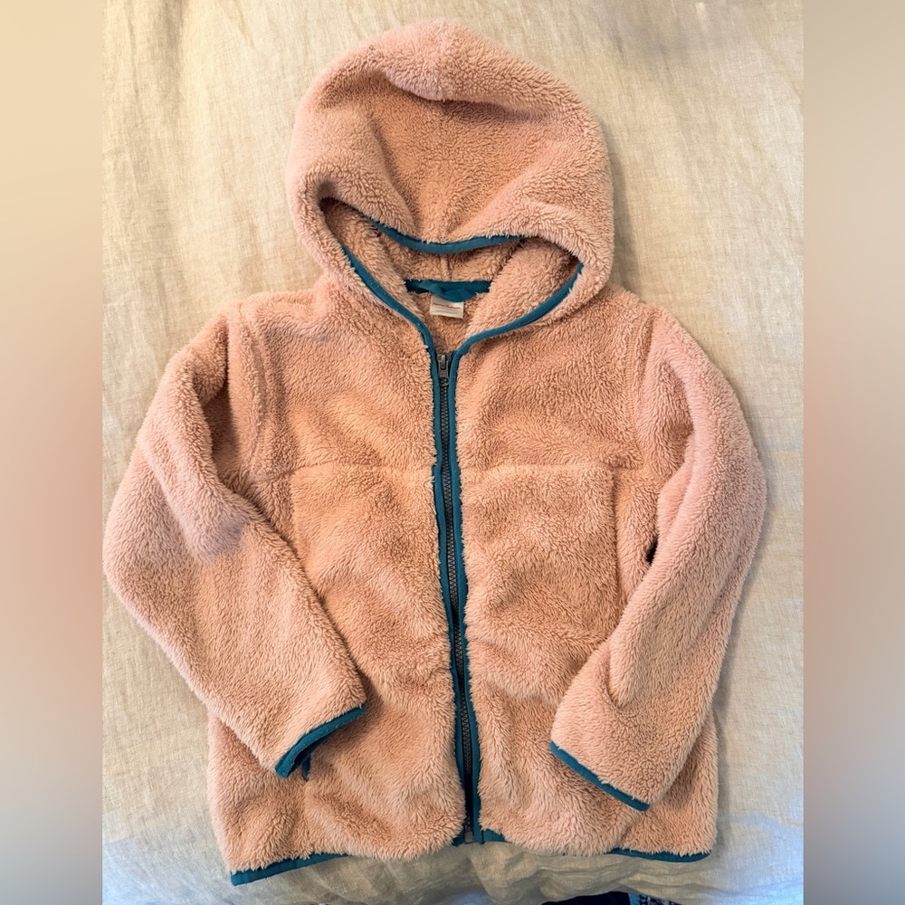 Hanna Andersson Blue and Cream Fleece Jacket size 6-7 / 120